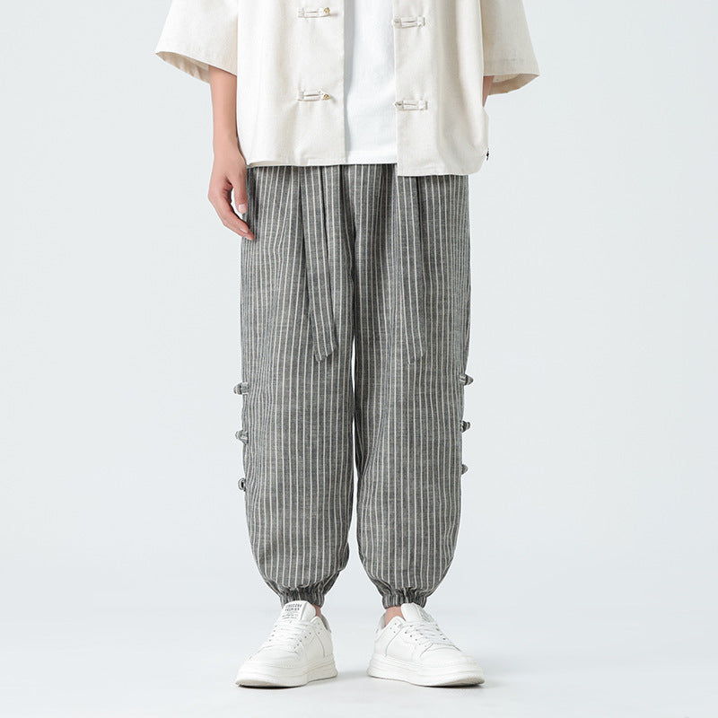 Summer Quality Linen Pants Chinese Style Men's
