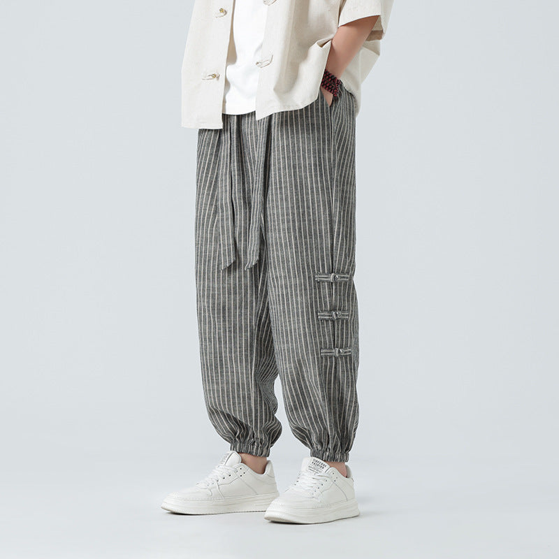 Summer Quality Linen Pants Chinese Style Men's