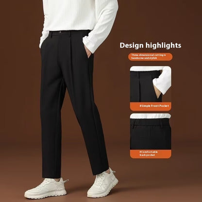 Draping Effect Thin Cool Straight Casual Pants