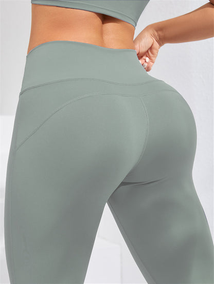 Women's Solid Color Casual High Waist Yoga Pants
