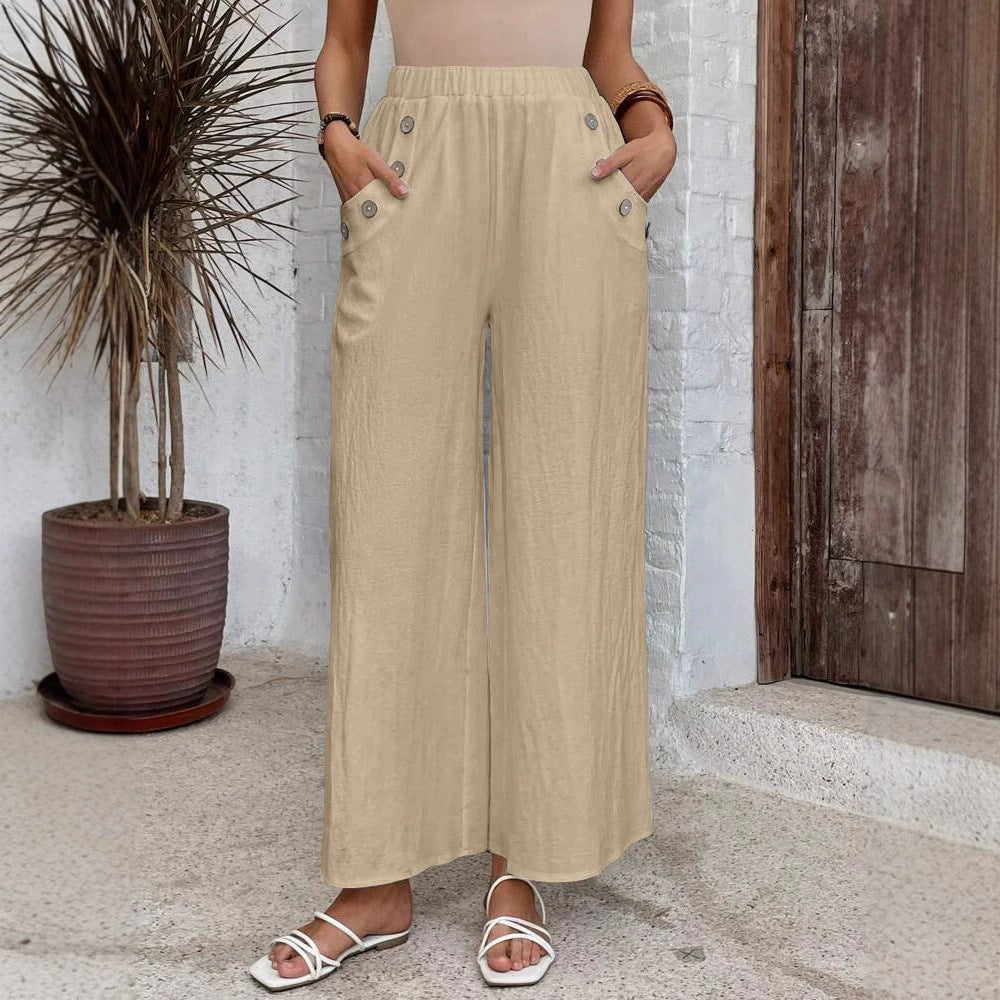 Women's Casual Elastic High Waist Loose Trousers