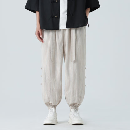 Summer Quality Linen Pants Chinese Style Men's