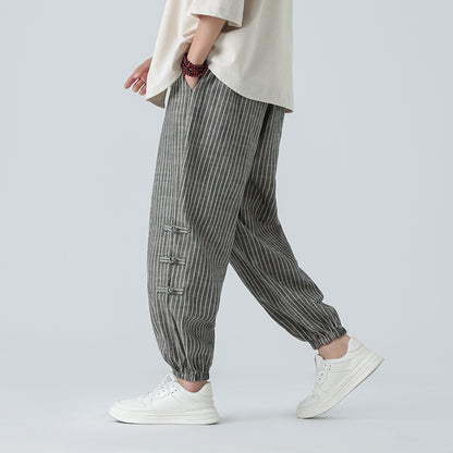 Summer Quality Linen Pants Chinese Style Men's